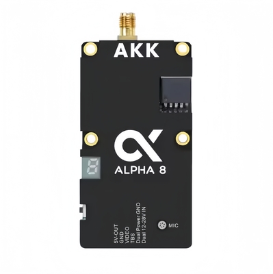 AKK 8W VTX Alpha8 Wireless Video Transmitter 80CH 5.8G 8W 5W 3W 1W Leistung Unterstützt Smart Audio